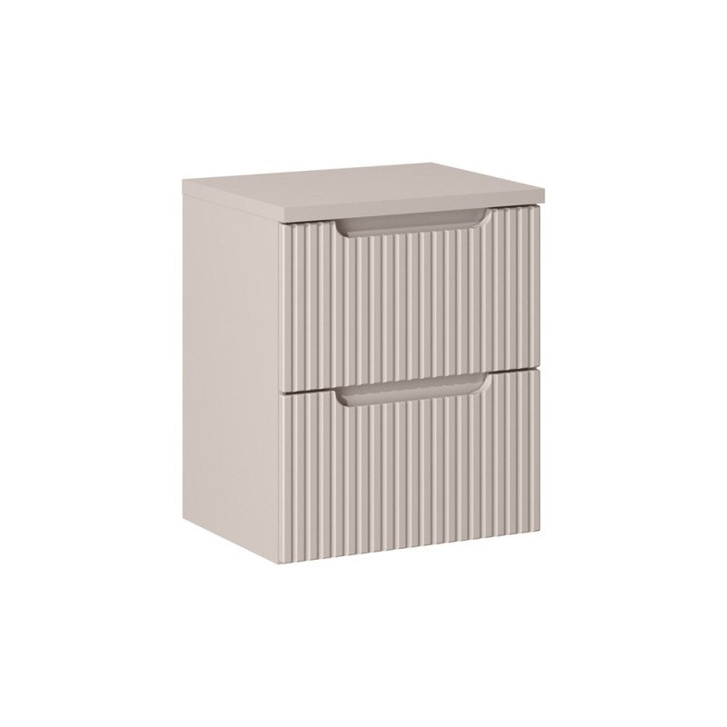 Set mobilier de baie Nova Cashmere, MDF, PAL melaminat, cashmir mat, blat cashmir mat, L.50 cm, SET-NOC B CASHMERE 50CM S
