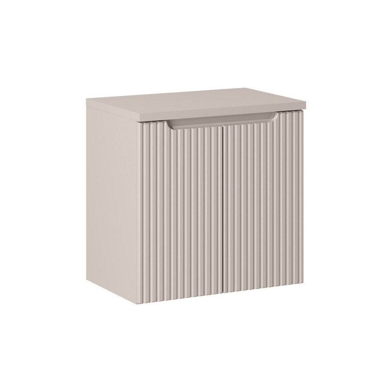 Set mobilier de baie Nova Cashmere, MDF, PAL melaminat, cashmir mat, blat cashmir mat, L.60 cm, SET-NOC B CASHMERE 60CM D