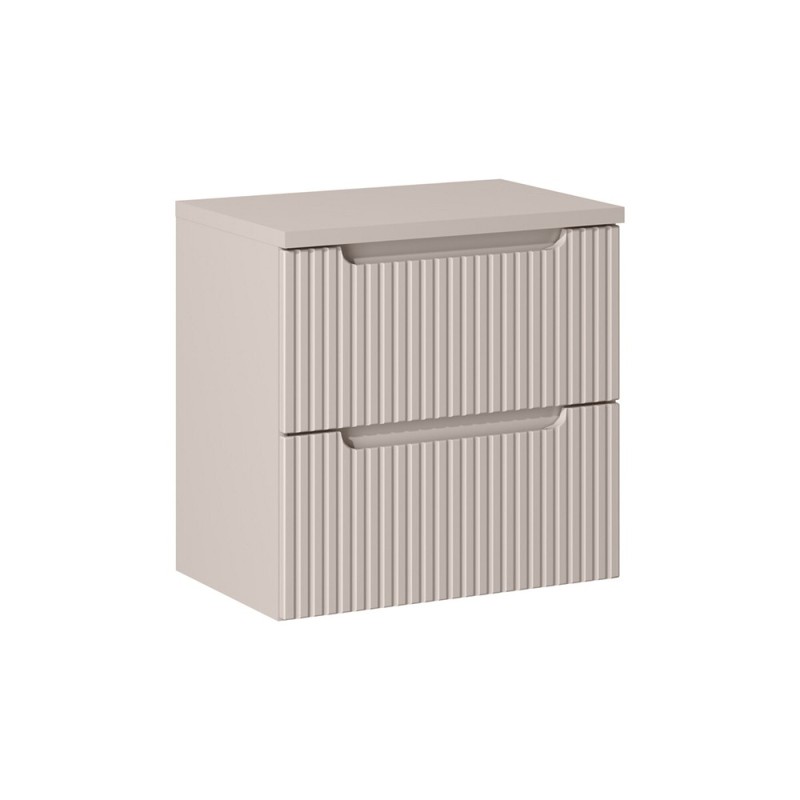 Set mobilier de baie Nova Cashmere, MDF, PAL melaminat, cashmir mat, blat cashmir mat, L.60 cm, SET-NOC B CASHMERE 60CM S