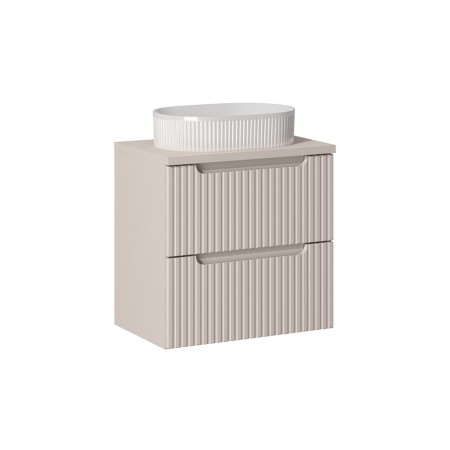 Set mobilier de baie Nova Cashmere, MDF, PAL melaminat, cashmir mat, blat cashmir mat, L.60 cm, lavoar Beyond, SET-NOC B CASHMERE 60CM S UN BEYOND 5 WH