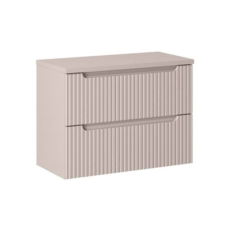 Set mobilier de baie Nova Cashmere, MDF, PAL melaminat, cashmir mat, blat cashmir mat, L.80 cm, SET-NOC B CASHMERE 80CM S