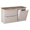 Set mobilier de baie Nova Cashmere, MDF, PAL melaminat, cashmir mat, blat stejar cassela, L.100 cm, SET-NOC B NAT CASELLA 100CM
