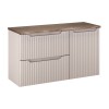 Set mobilier de baie Nova Cashmere, MDF, PAL melaminat, cashmir mat, blat stejar cassela, L.100 cm, SET-NOC B NAT CASELLA 100CM