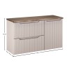Set mobilier de baie Nova Cashmere, MDF, PAL melaminat, cashmir mat, blat stejar cassela, L.100 cm, SET-NOC B NAT CASELLA 100CM