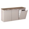 Set mobilier de baie Nova Cashmere, MDF, PAL melaminat, cashmir mat, blat stejar cassela, L.120 cm, SET-NOC B NAT CASELLA 120CM