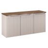 Set mobilier de baie Nova Cashmere, MDF, PAL melaminat, cashmir mat, blat stejar cassela, L.120 cm, SET-NOC B NAT CASELLA 120CM