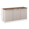 Set mobilier de baie Nova Cashmere, MDF, PAL melaminat, cashmir mat, blat stejar cassela, L.120 cm, SET-NOC B NAT CASELLA 120CM