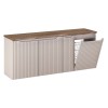 Set mobilier de baie Nova Cashmere, MDF, PAL melaminat, cashmir mat, blat stejar cassela, L.140 cm, SET-NOC B NAT CASELLA 140CM