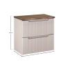 Set mobilier de baie Nova Cashmere, MDF, PAL melaminat, cashmir mat, blat stejar cassela, L.60 cm, SET-NOC B NAT CASELLA 60CM