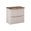 Set mobilier de baie Nova Cashmere, MDF, PAL melaminat, cashmir mat, blat stejar cassela, L.60 cm, SET-NOC B NAT CASELLA 60CM