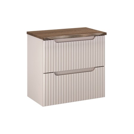 Set mobilier de baie Nova Cashmere, MDF, PAL melaminat, cashmir mat, blat stejar cassela, L.60 cm, SET-NOC B NAT CASELLA 60CM