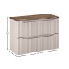Set mobilier de baie Nova Cashmere, MDF, PAL melaminat, cashmir mat, blat stejar cassela, L.80 cm, SET-NOC B NAT CASELLA 80CM