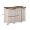 Set mobilier de baie Nova Cashmere, MDF, PAL melaminat, cashmir mat, blat stejar cassela, L.80 cm, SET-NOC B NAT CASELLA 80CM LC