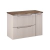 Set mobilier de baie Nova Cashmere, MDF, PAL melaminat, cashmir mat, blat stejar cassela, L.80 cm, SET-NOC B NAT CASELLA 80CM LC