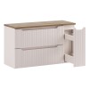 Set mobilier de baie Nova Cashmere, MDF, PAL melaminat, cashmir mat, blat stejar evoke, L.100 cm, SET-NOC B OAK 100CM S LC