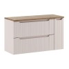 Set mobilier de baie Nova Cashmere, MDF, PAL melaminat, cashmir mat, blat stejar evoke, L.100 cm, SET-NOC B OAK 100CM S LC