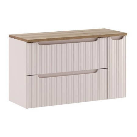 Set mobilier de baie Nova Cashmere, MDF, PAL melaminat, cashmir mat, blat stejar evoke, L.100 cm, SET-NOC B OAK 100CM S LC