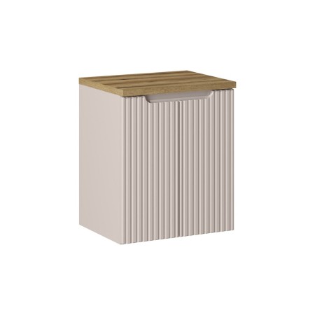 Set mobilier de baie Nova Cashmere, MDF, PAL melaminat, cashmir mat, blat stejar evoke, L.50 cm, SET-NOC B OAK 50CM D