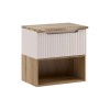 Set mobilier de baie Nova Cashmere, MDF, PAL melaminat, cashmir mat, blat stejar evoke, L.60 cm, SET-NOC B OAK 60CM 1S LR