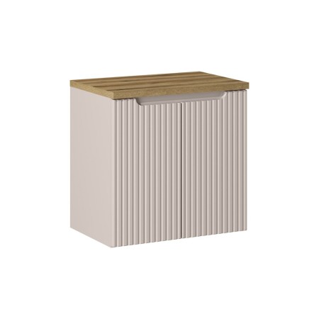 Set mobilier de baie Nova Cashmere, MDF, PAL melaminat, cashmir mat, blat stejar evoke, L.60 cm, SET-NOC B OAK 60CM D
