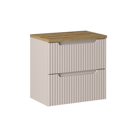 Set mobilier de baie Nova Cashmere, MDF, PAL melaminat, cashmir mat, blat stejar evoke, L.60 cm, SET-NOC B OAK 60CM S