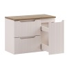 Set mobilier de baie Nova Cashmere, MDF, PAL melaminat, cashmir mat, blat stejar evoke, L.80 cm, SET-NOC B OAK 80CM LC