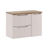 Set mobilier de baie Nova Cashmere, MDF, PAL melaminat, cashmir mat, blat stejar evoke, L.80 cm, SET-NOC B OAK 80CM LC