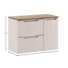Set mobilier de baie Nova Cashmere, MDF, PAL melaminat, cashmir mat, blat stejar evoke, L.80 cm, SET-NOC B OAK 80CM LC