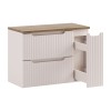 Set mobilier de baie Nova Cashmere, MDF, PAL melaminat, cashmir mat, blat stejar evoke, L.80 cm, SET-NOC B OAK 80CM S LC