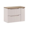 Set mobilier de baie Nova Cashmere, MDF, PAL melaminat, cashmir mat, blat stejar evoke, L.80 cm, SET-NOC B OAK 80CM S LC