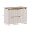 Set mobilier de baie Nova Cashmere, MDF, PAL melaminat, cashmir mat, blat stejar evoke, L.80 cm, SET-NOC B OAK 80CM S LC