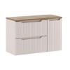 Set mobilier de baie Nova Cashmere, MDF, PAL melaminat, cashmir mat, blat stejar evoke, L.90 cm, SET-NOC B OAK 90CM S LC