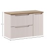 Set mobilier de baie Nova Cashmere, MDF, PAL melaminat, cashmir mat, blat stejar evoke, L.90 cm, SET-NOC B OAK 90CM S LC