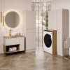 Set mobilier Nova Cashmere, MDF, PAL melaminat, cashmir mat, masca pentru masina de spalat, dulapuri inalte H.180 cm, SET-NOC HC HCLB WMC
