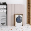 Set mobilier Nova Cashmere, MDF, PAL melaminat, cashmir mat, masca pentru masina de spalat, dulapuri inalte H.180 cm, SET-NOC HC HCLB WMC