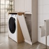 Set mobilier Nova Cashmere, MDF, PAL melaminat, cashmir mat, masca pentru masina de spalat, dulapuri inalte H.180 cm, SET-NOC HC HCLB WMC
