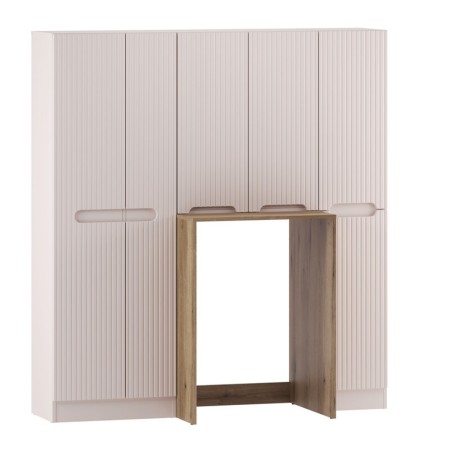 Set mobilier Nova Cashmere, MDF, PAL melaminat, cashmir mat, masca pentru masina de spalat, dulapuri inalte H.180 cm, SET-NOC HC HCLB WMC