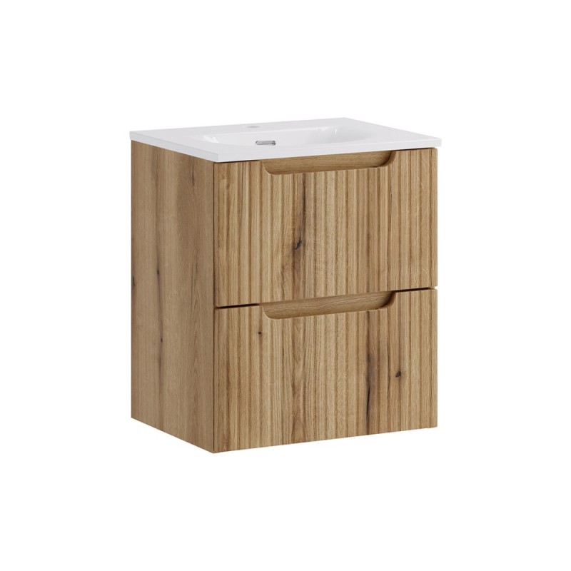 Set mobilier de baie Nova Coast Evoke, MDF, PAL melaminat, stejar evoke, lavoar Sky, L.50 cm, SET-NOCE 50CM S SKY 3