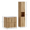 Set mobilier de baie Nova Coast Evoke, MDF, PAL melaminat, stejar evoke, lavoar Sky, L.60 cm, dulap inalt H.140 cm, SET-NOCE 60CM S SKY 3 HC