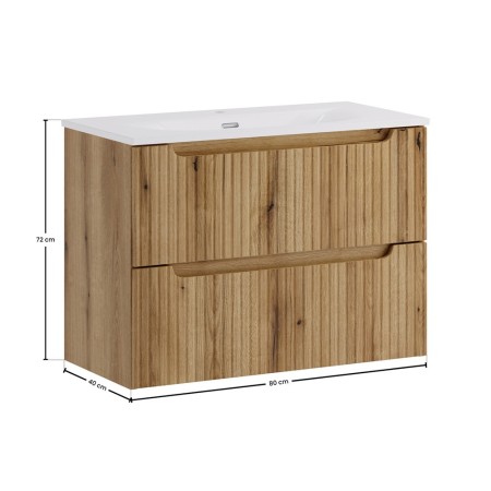 Set mobilier de baie Nova Coast Evoke, MDF, PAL melaminat, stejar evoke, lavoar Sky, L.80 cm, SET-NOCE 80CM S SKY 3