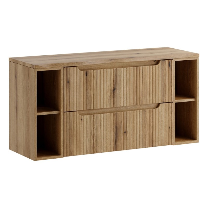 Set mobilier de baie Nova Coast Evoke, MDF, PAL melaminat, stejar evoke, blat stejar evoke, L.120 cm, SET-NOCE B NAT OAK 120CM S