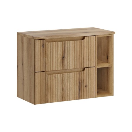 Set mobilier de baie Nova Coast Evoke, MDF, PAL melaminat, stejar evoke, blat stejar evoke, L.80 cm, SET-NOCE B NAT OAK 80CM S