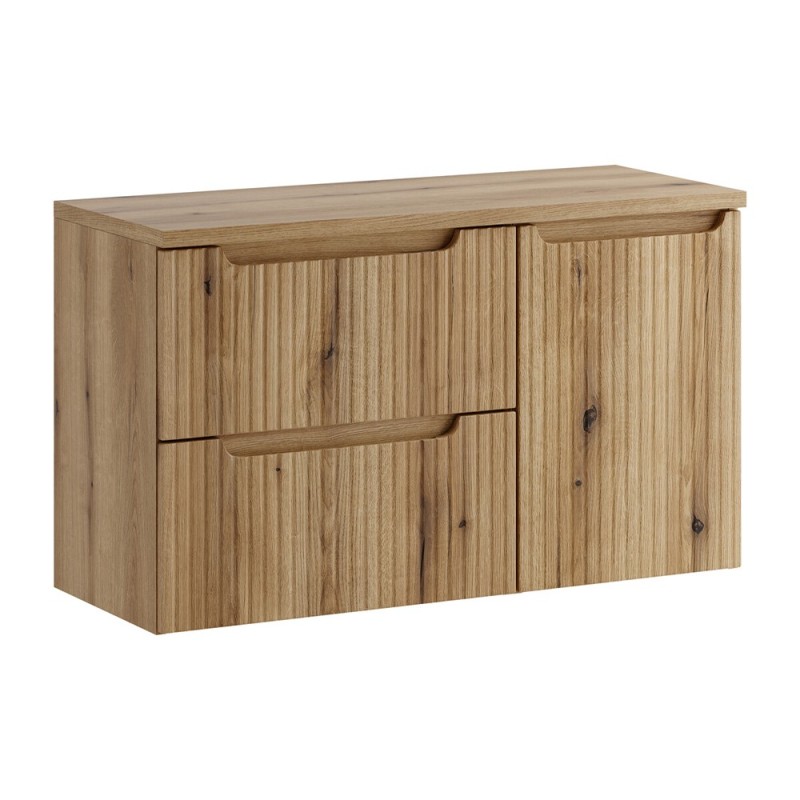 Set mobilier de baie Nova Coast Evoke, MDF, PAL melaminat, stejar evoke, blat stejar evoke, L.100 cm, SET-NOCE B OAK 100CM S LB