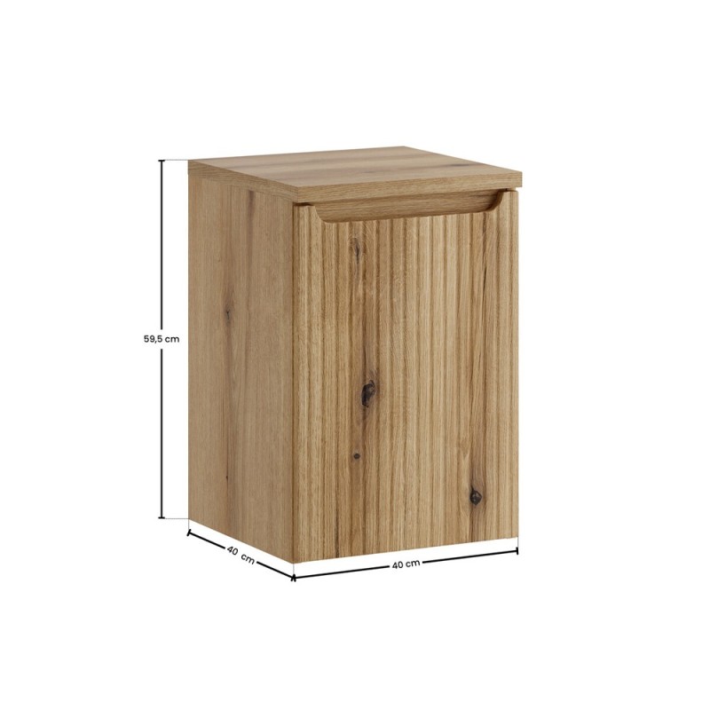 Set mobilier de baie Nova Coast Evoke, MDF, PAL melaminat, stejar evoke, blat stejar evoke, L.40 cm, SET-NOCE B OAK 40CM LB