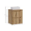 Set mobilier de baie Nova Coast Evoke, MDF, PAL melaminat, stejar evoke, blat stejar evoke, L.50 cm, lavoar Gaja, SET-NOCE B OAK 50CM S UN GAJA