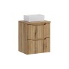 Set mobilier de baie Nova Coast Evoke, MDF, PAL melaminat, stejar evoke, blat stejar evoke, L.50 cm, lavoar Gaja, SET-NOCE B OAK 50CM S UN GAJA