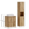 Set mobilier de baie Nova Coast Evoke, MDF, PAL melaminat, stejar evoke, blat stejar evoke, L.50 cm, lavoar Gaja, dulap inalt H.140 cm, SET-NOCE B OAK 50CM S UN GAJA HC