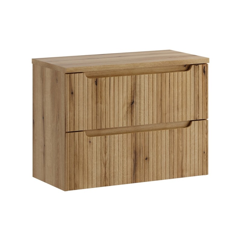 Set mobilier de baie Nova Coast Evoke, MDF, PAL melaminat, stejar evoke, blat stejar evoke, L.80 cm, SET-NOCE B OAK 80CM S
