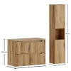 Set mobilier de baie Nova Coast Evoke, MDF, PAL melaminat, stejar evoke, blat stejar evoke, L.80 cm, dulap inalt H.140 cm, SET-NOCE B OAK 80CM S HC