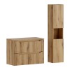 Set mobilier de baie Nova Coast Evoke, MDF, PAL melaminat, stejar evoke, blat stejar evoke, L.80 cm, dulap inalt H.140 cm, SET-NOCE B OAK 80CM S HC